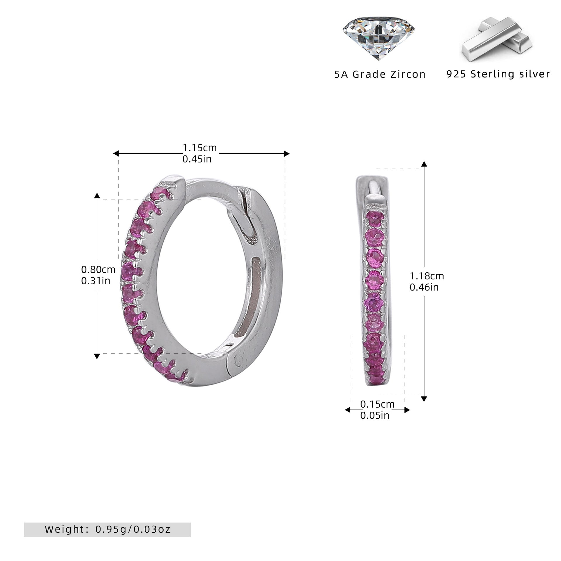 Damen Creolen mit funkelnden Zirkonsteinen in elegantem Design Shop Nory