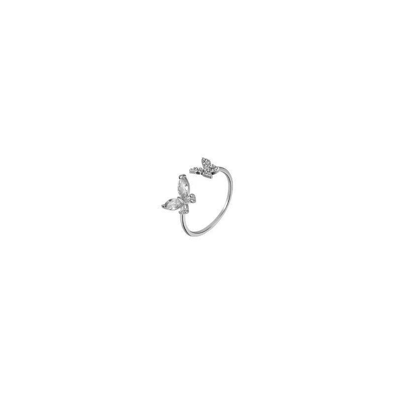 Damen Ring mit filigranem Schmetterlingsdesign und funkelnden Zirkonia Shop Nory