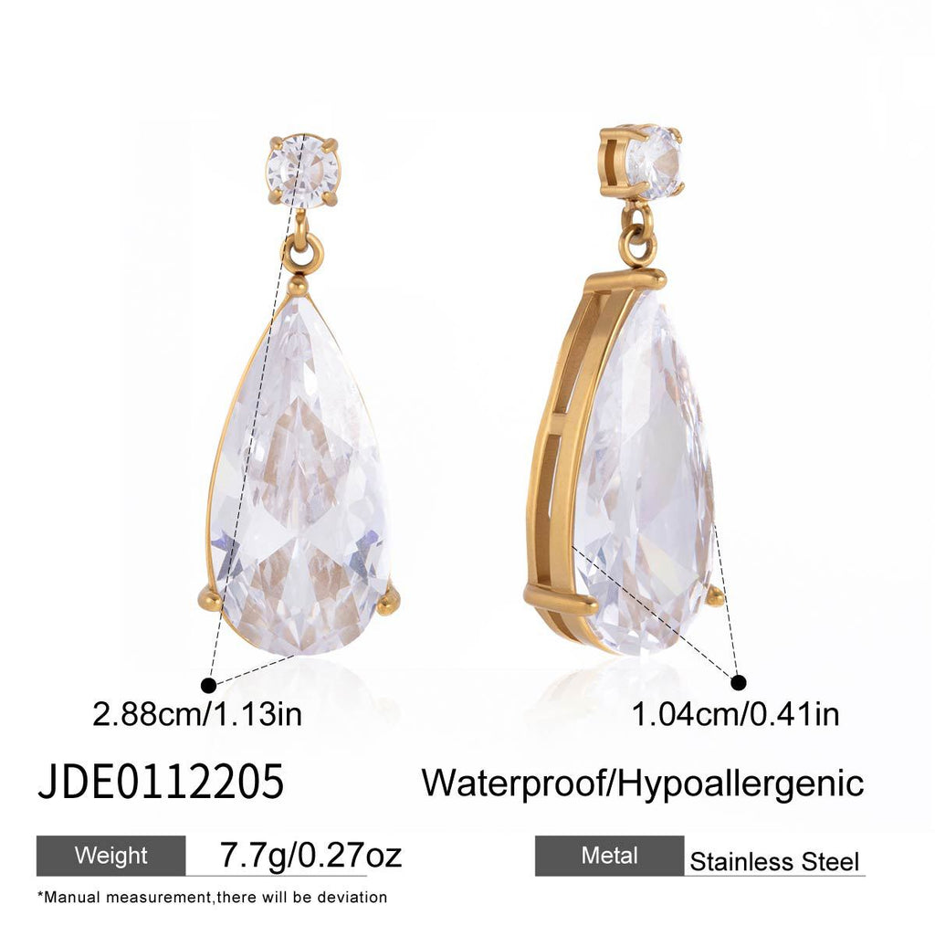 Damen Halskette mit elegantem tropfenförmigem Anhänger und hypoallergener Edelstahlverarbeitung Shop Nory