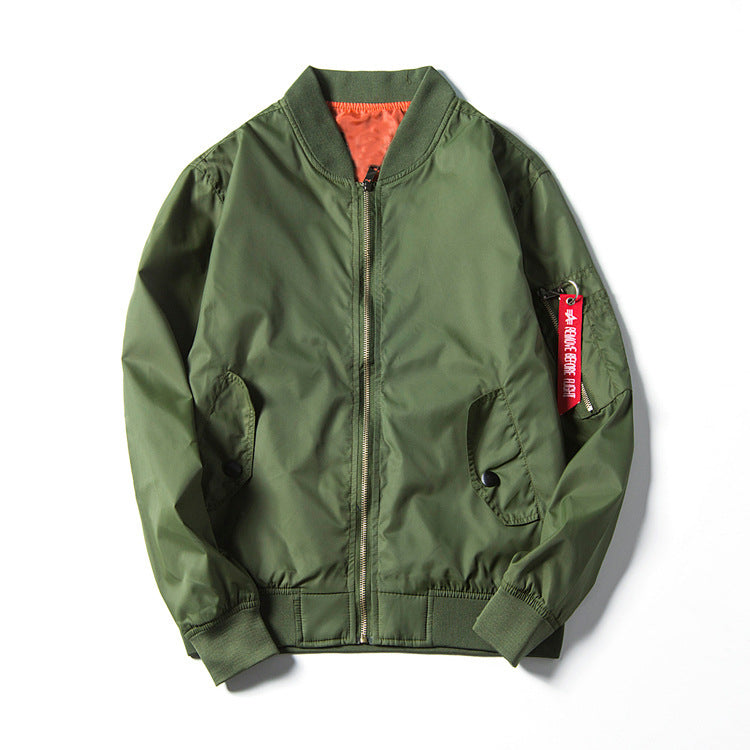 Herren leichte Nylon-Bomberjacke im Aviator‑Stil mit Ärmeltasche, Stehkragen und gerippten Bündchen Shop Nory