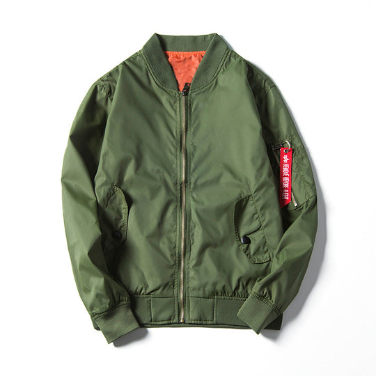 Herren leichte Nylon-Bomberjacke im Aviator‑Stil mit Ärmeltasche, Stehkragen und gerippten Bündchen Shop Nory