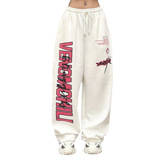 Damen nan weite High‑Waist Jogginghose mit auffälligem Grafikprint Shop Nory