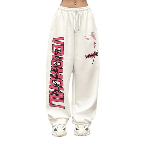 Damen nan weite High‑Waist Jogginghose mit auffälligem Grafikprint Shop Nory