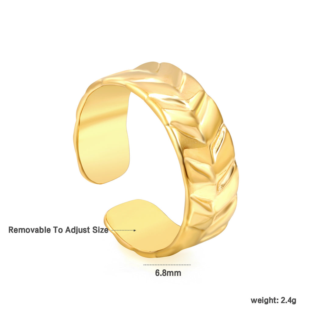 Damen verstellbarer Armreif mit kunstvollem Blattdesign Shop Nory