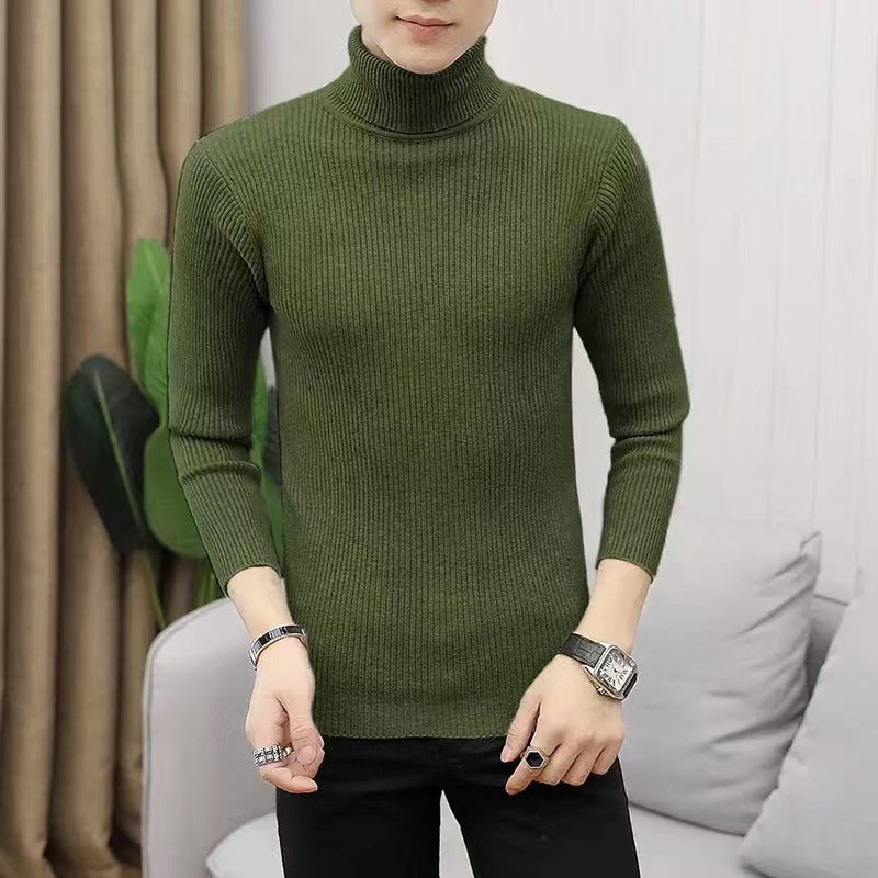 Herren Stehkragen Pullover aus ribbeltem Strick