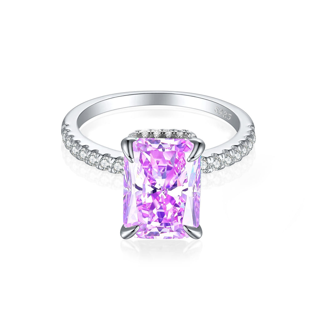 Damen eleganter Ring mit tropfenförmigem Aquamarin und funkelndem Zirkonia-Besatz Shop Nory