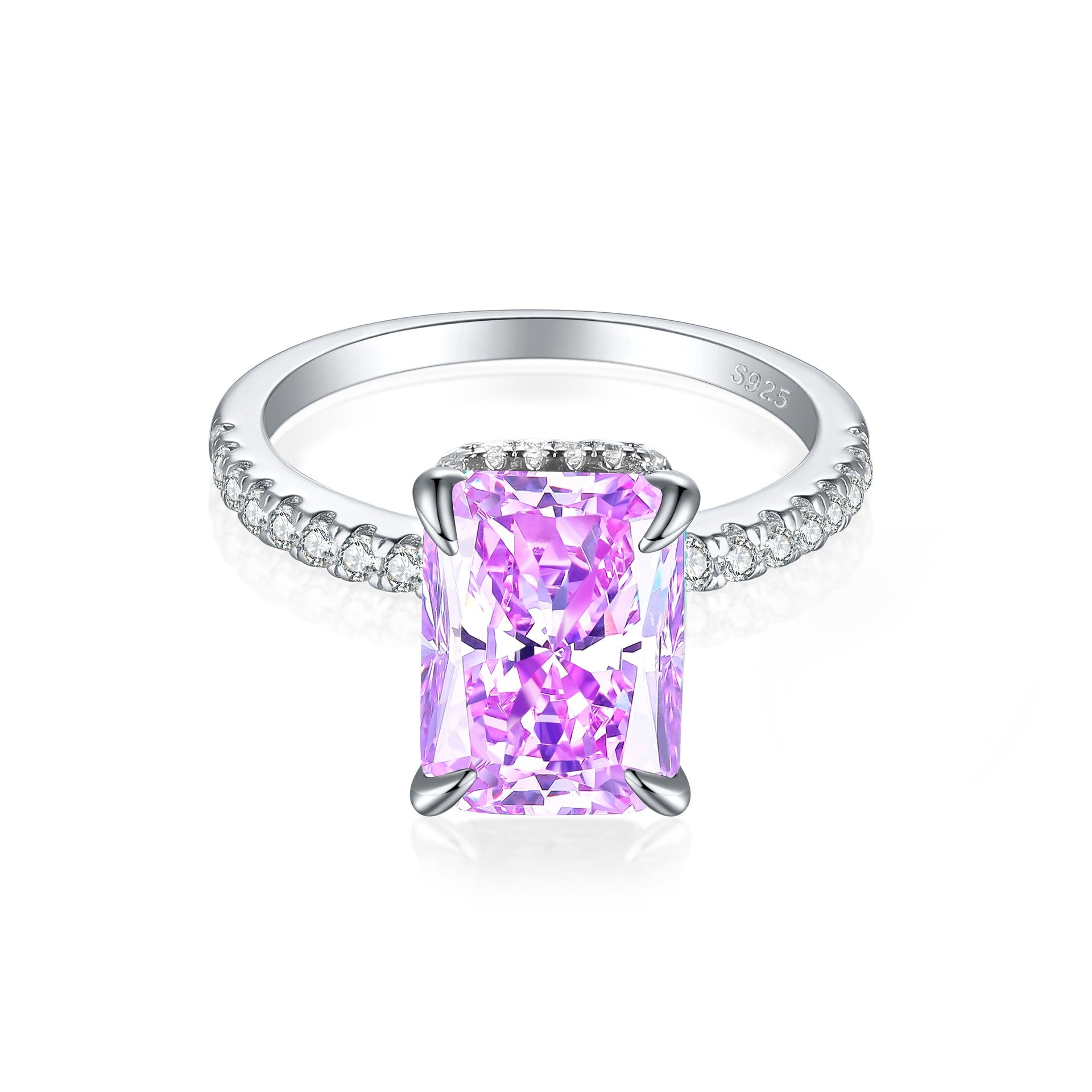 Damen eleganter Ring mit tropfenförmigem Aquamarin und funkelndem Zirkonia-Besatz Shop Nory