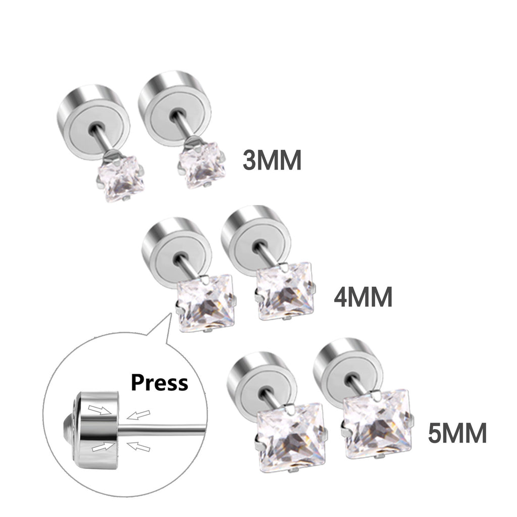 Damen Edelstahl Ohrstecker mit funkelnden Zirkonia Shop Nory