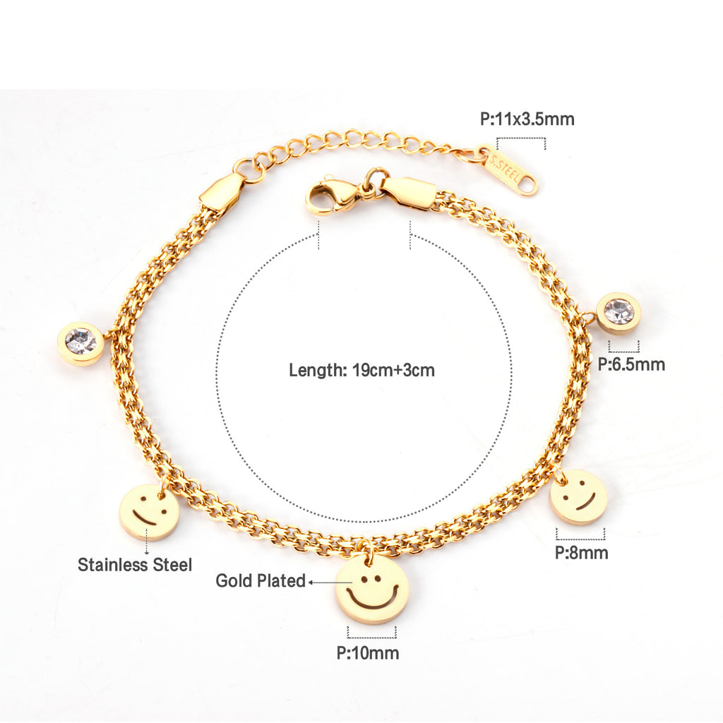 Damen elegant gestaltetes Armband mit funkelnden Kettenelementen Shop Nory