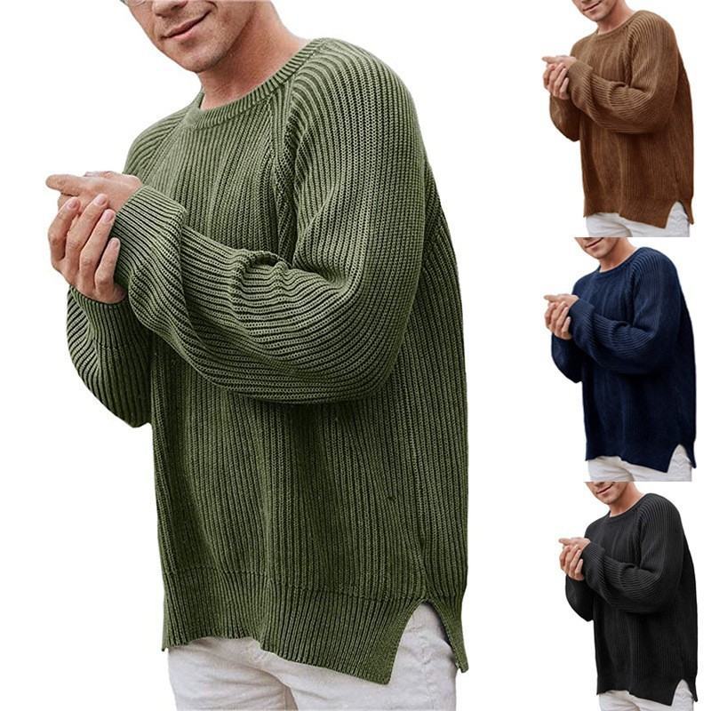 Herren eleganter Strickpullover mit strukturiertem Design und modernem Schnitt