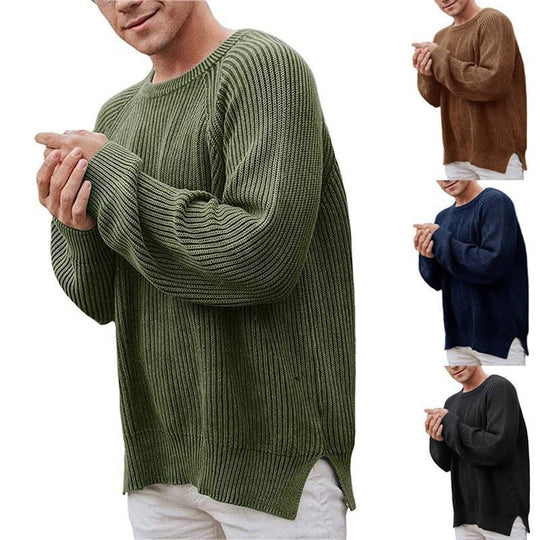 Herren eleganter Strickpullover mit strukturiertem Design und modernem Schnitt