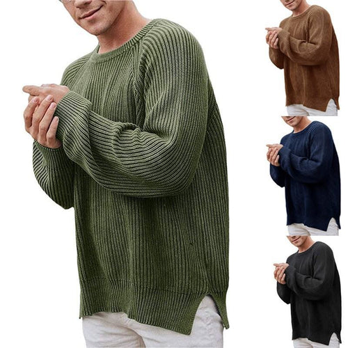 Herren eleganter Strickpullover mit strukturiertem Design und modernem Schnitt