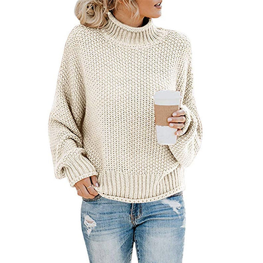 Damen grobstrick Rollkragenpullover mit Oversize-Schnitt und Blockstreifen-Optik Shop Nory