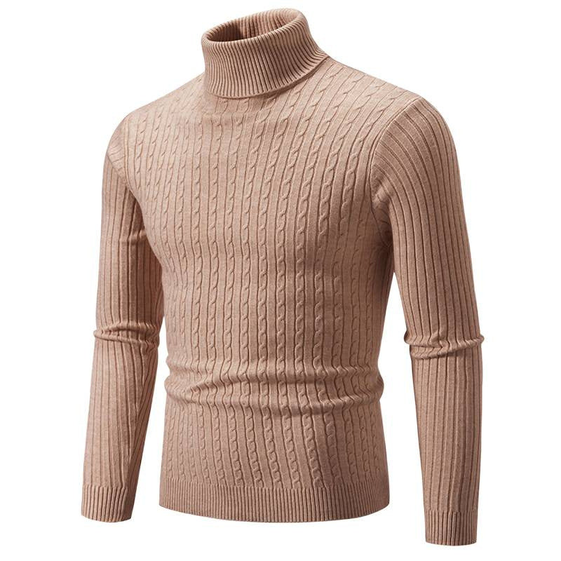Herren Rollkragenpullover mit Zopfstrick und schlanker Passform Shop Nory