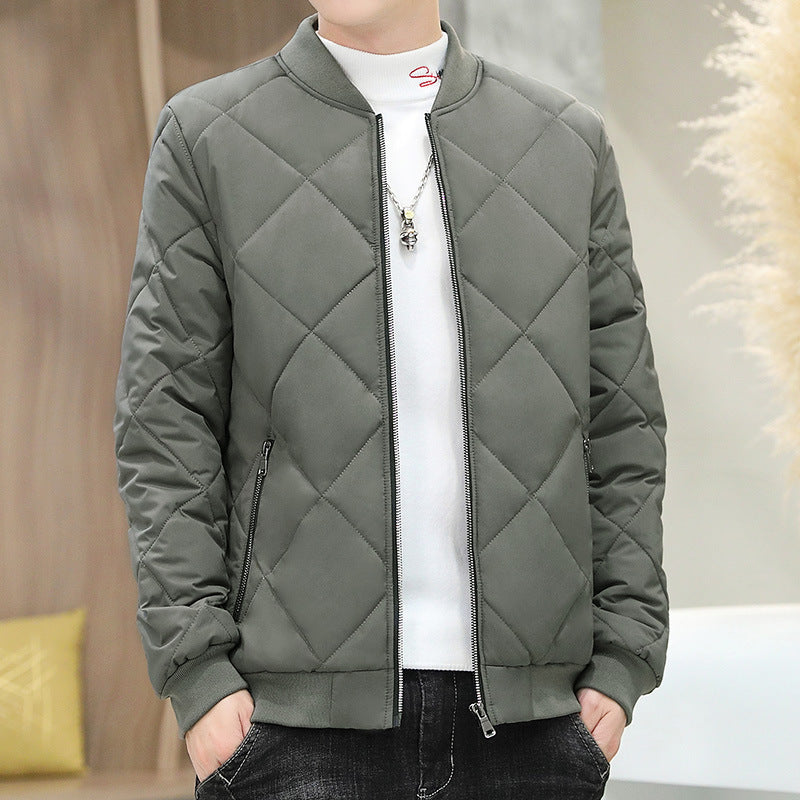 Herren ultraleichte gesteppte Bomberjacke mit Diamantsteppungen, Reißverschluss und geripptem Abschluss Shop Nory