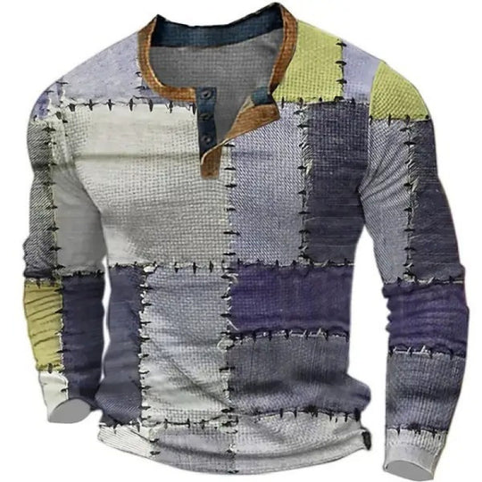 Herren Sportliches Langarmshirt mit Knopfleiste Shop Nory