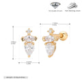 Damen Ohrstecker mit funkelndem Zirkon und eleganter 925 Sterling Silberfassung Shop Nory