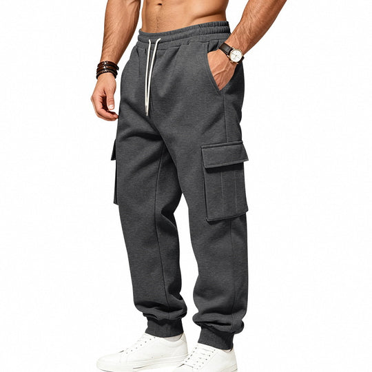 Herren locker geschnittene Cargo-Jogginghose mit elastischem Bund und großen Klappentaschen Shop Nory