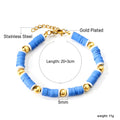 Damen Armband aus hochwertigem Edelstahl mit bunten Perlen und goldplattierten Akzenten Shop Nory