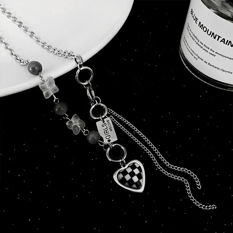 Damen Kette mit herzförmigem und einzigartigem Design Shop Nory