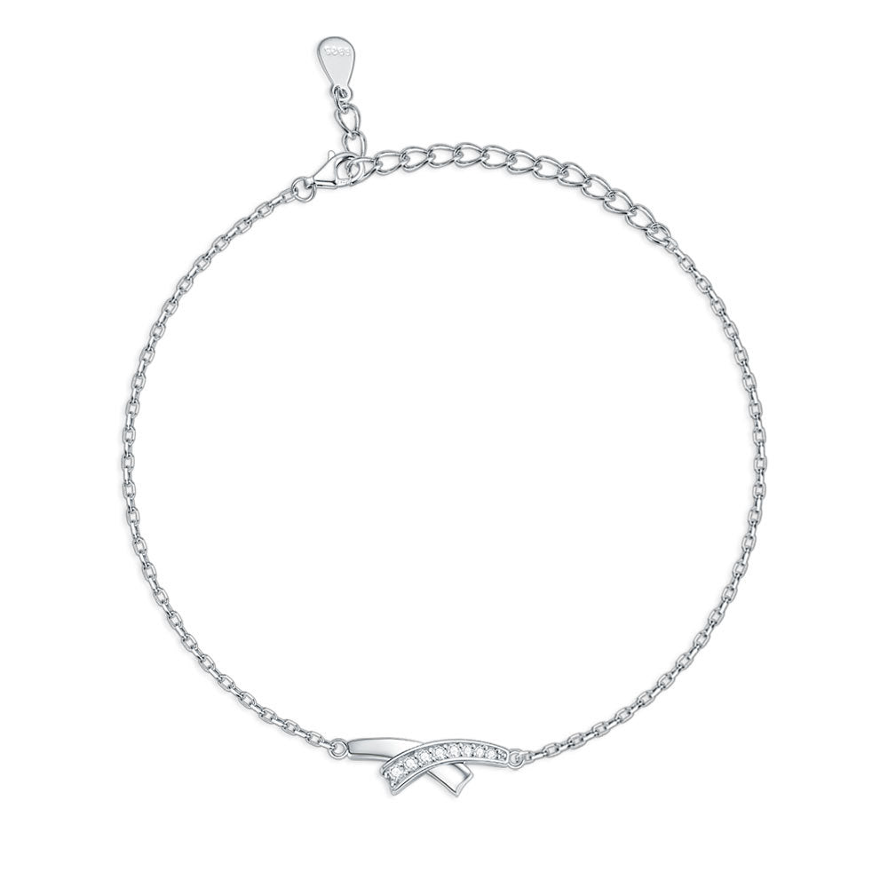 Damenarmband mit funkelndem Zirkonia und modernem Wellenmuster Shop Nory