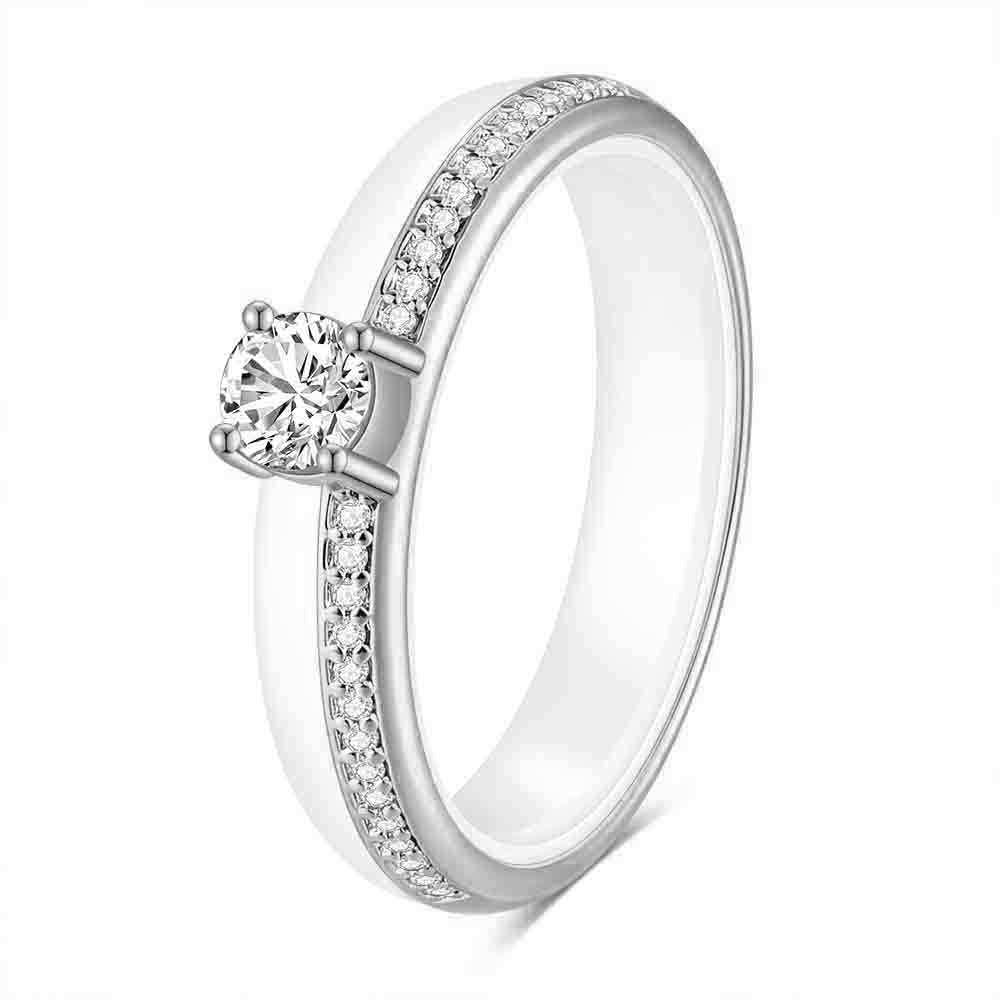 Damen Ring mit funkelndem Zirkonia und eleganter Oberfläche Shop Nory