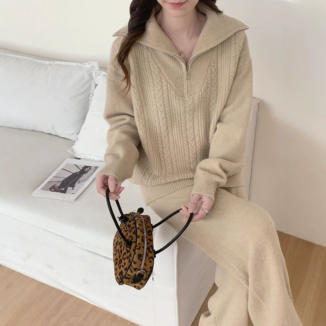 Damen Sportlicher Wollpullover mit hohem Kragen Shop Nory