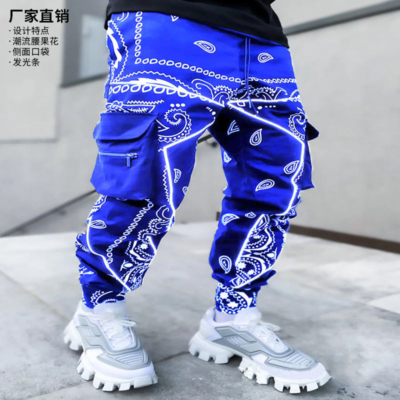 Herren Cargo-Jogginghose mit Bandana-Print, Kordelzug & Mehrfachtaschen Shop Nory