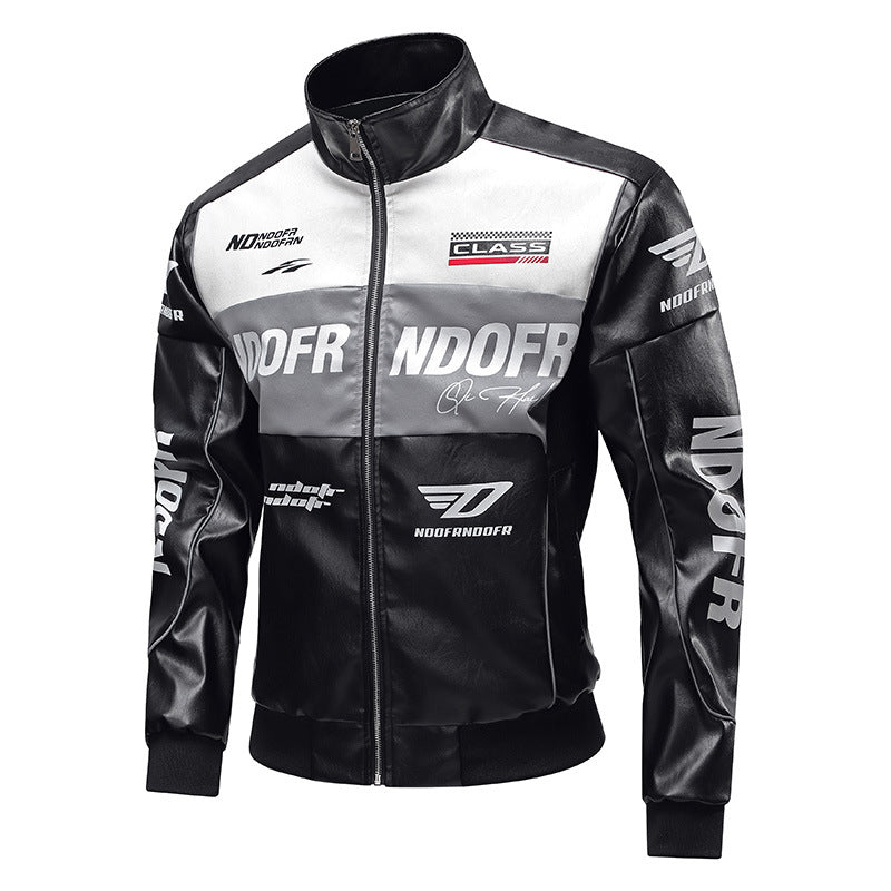 Herren Kunstleder Bikerjacke mit sportlichem Design Shop Nory