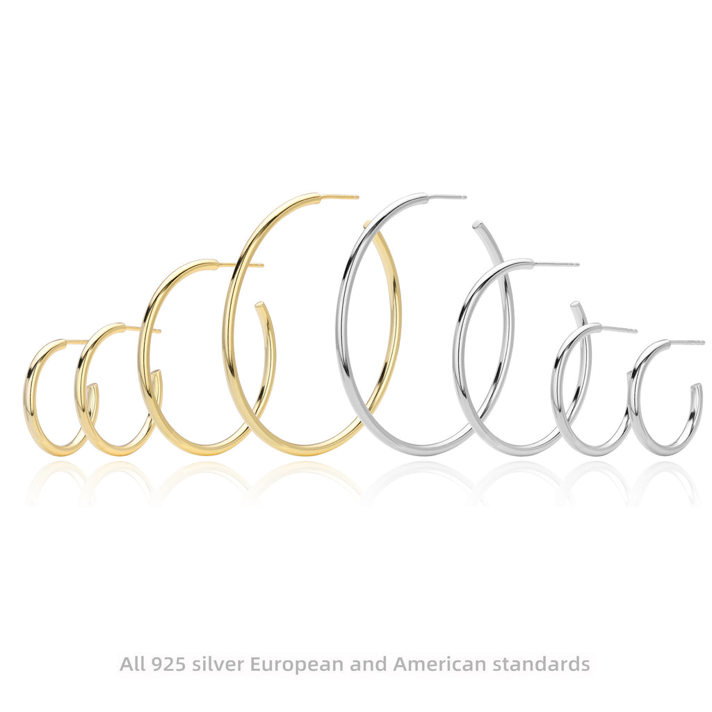 Damen Creolen Ohrstecker aus hochwertigem 925 Sterling Silber mit elegantem, geschwungenem Design Shop Nory