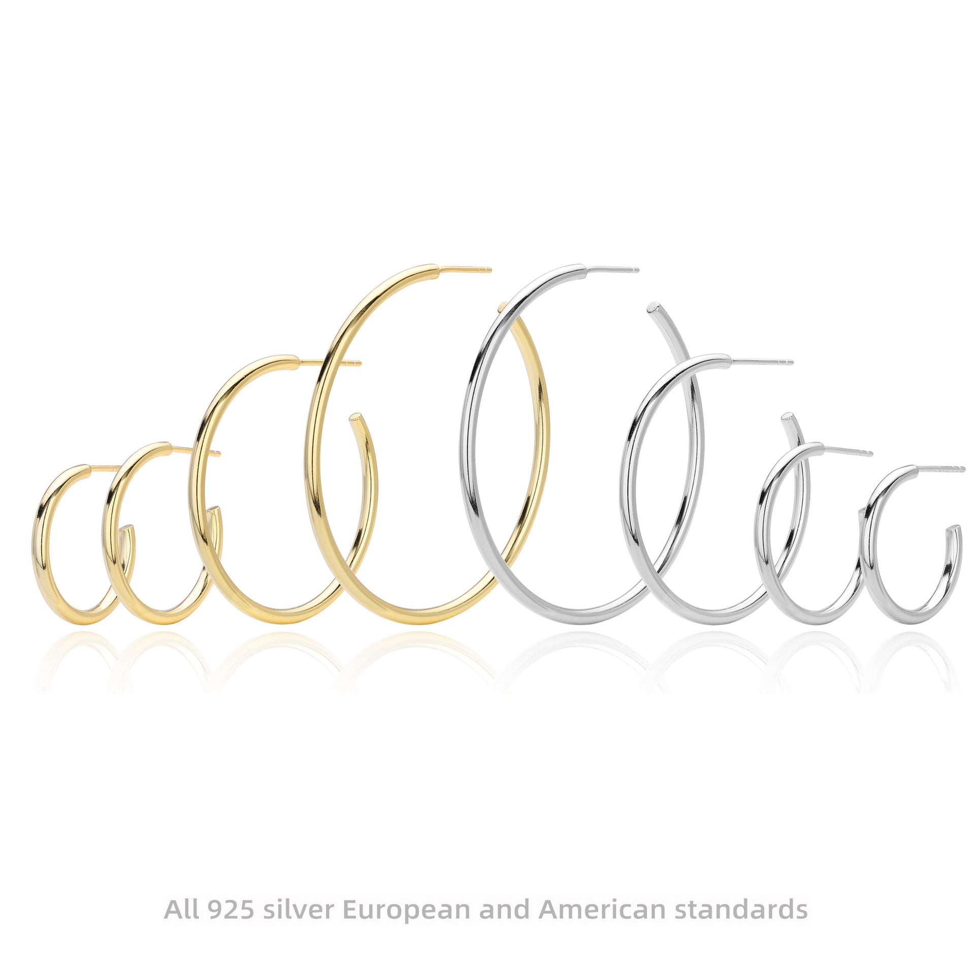 Damen Creolen Ohrstecker aus hochwertigem 925 Sterling Silber mit elegantem, geschwungenem Design Shop Nory