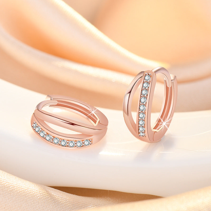 Damen funkelnde Creolen mit elegantem Design und Kristallbesatz Shop Nory