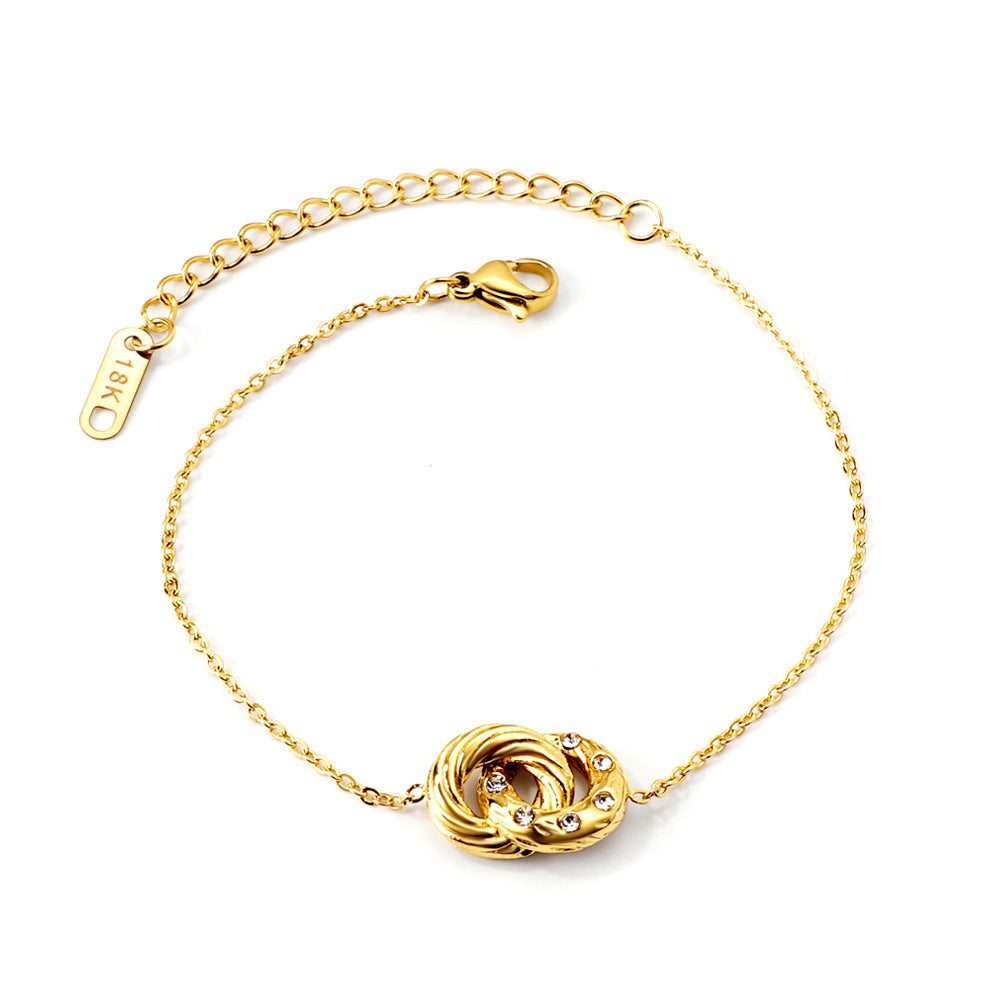 Damen Armband mit funkelndem Zirkoniadesign und verstellbarem Kettenschluss Shop Nory