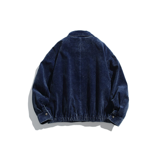 Unisex Cordvelours Bomberjacke mit Reißverschluss und elastischem Saum Shop Nory