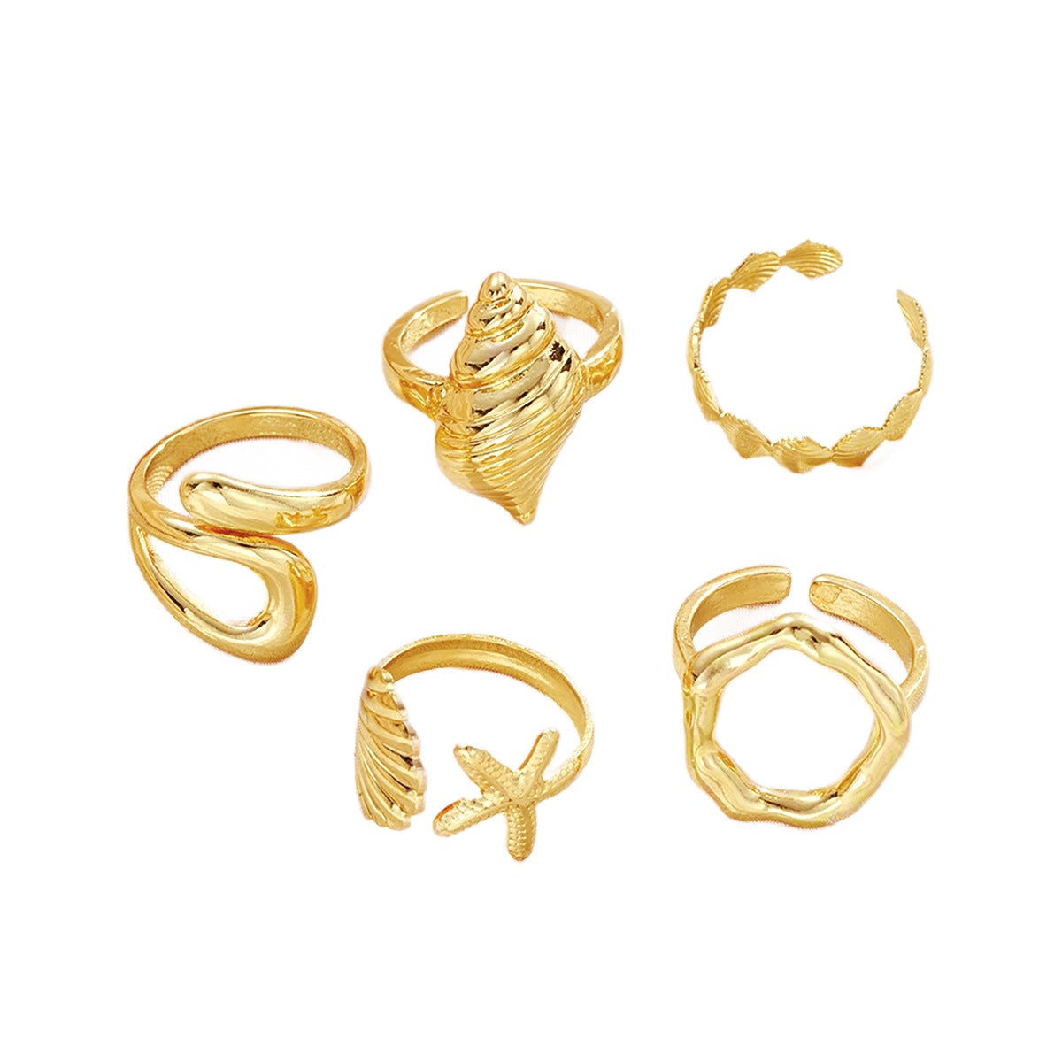 Damen modisches Ring-Set mit kreativen Meeresmotiven Shop Nory