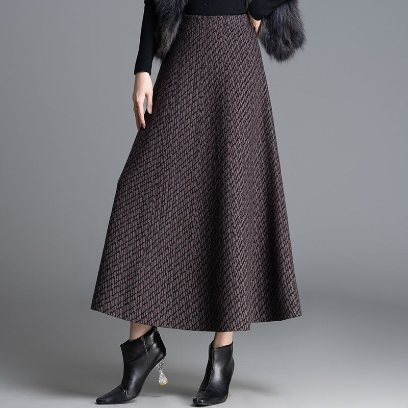 Damen Maxi-Rock mit elegantem geometrischen Muster Shop Nory