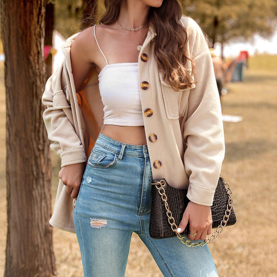 Damen Flauschige Oversized Jacke Shop Nory
