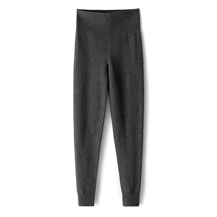 Damen Thermo-Feinstrick-Leggings mit hoher Taille und geripptem Knöchelabschluss Shop Nory