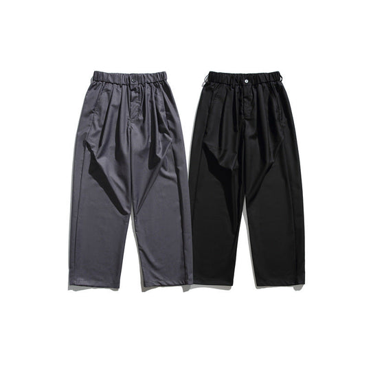 Herren Locker geschnittene Bundfalten-Cropped-Hose mit elastischem Bund und Bügelfalte Shop Nory