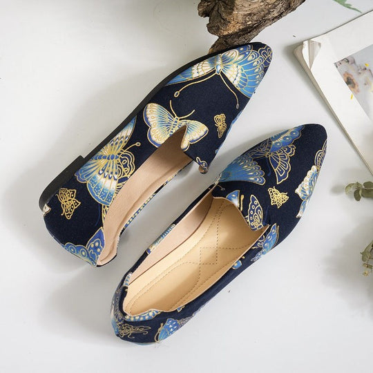 Damen Ballerinas mit eleganter Tweed-Oberfläche