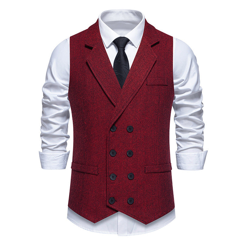 Herren elegante Weste im klassischen Fischgrätmuster 1758204622