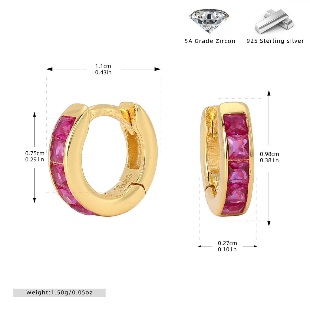 Damen Ohrcreolen mit funkelnden Zirkon-Akzenten aus hochwertigem 925 Sterling Silber Shop Nory