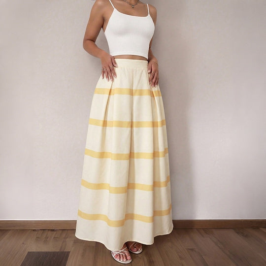Damen Eleganter Maxirock mit Streifen Shop Nory