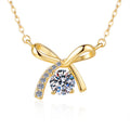 Damen Halskette mit elegantem Schleifenanhänger und hochwertigem Zirkonia-Besatz Shop Nory