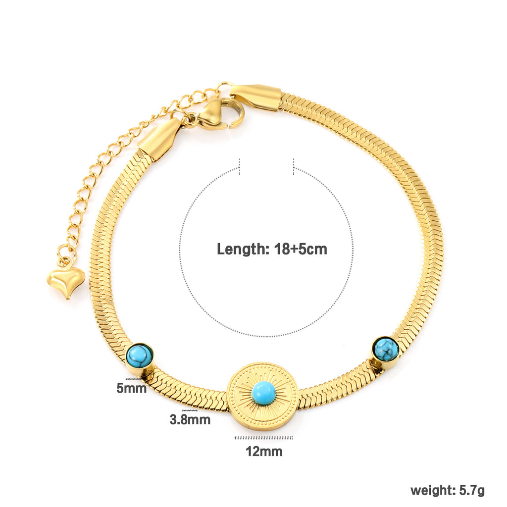 Damen elegante Armbanduhr mit turquoise Akzenten Shop Nory