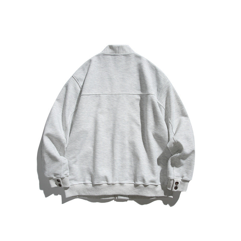 Unisex Oversize-Cardiganjacke aus schwerem French-Terry mit V-Ausschnitt und aufgesetzten Eingrifftaschen Shop Nory