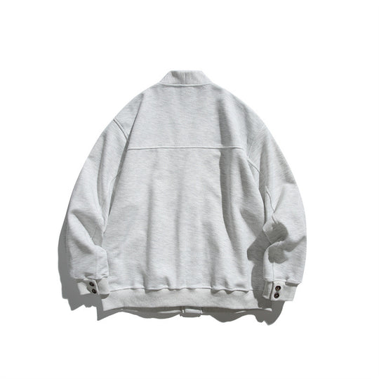 Unisex Oversize-Cardiganjacke aus schwerem French-Terry mit V-Ausschnitt und aufgesetzten Eingrifftaschen Shop Nory
