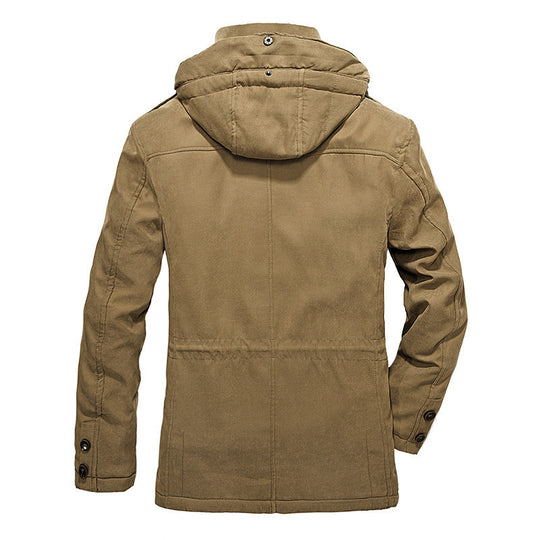 Herren Gefütterter Canvas-Fieldparka mit Sherpa-Innenfutter und Kapuzenkragen Shop Nory