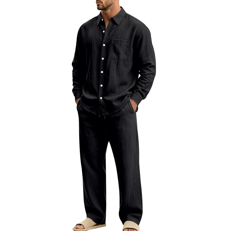 Herren legeres Leinen-Hemd mit weiter Lounge-Hose Shop Nory