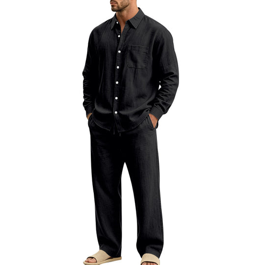 Herren legeres Leinen-Hemd mit weiter Lounge-Hose Shop Nory